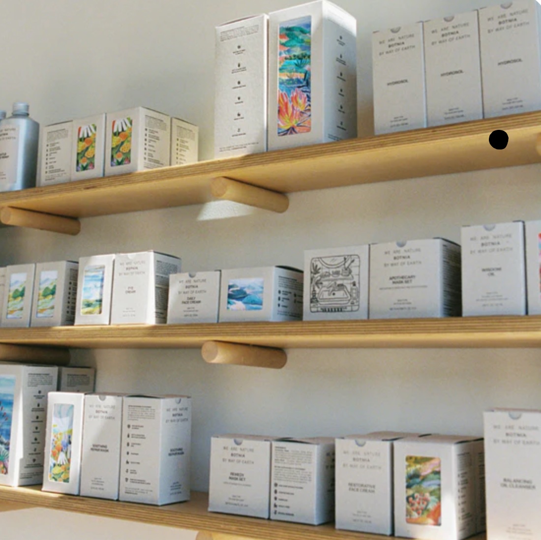 Curated clean beauty products on shelves at Beauty Republic Tucson